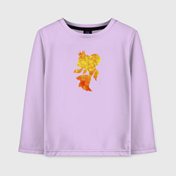 Лонгслив хлопковый детский Золотая рыбка исполняющая желания, цвет: лаванда