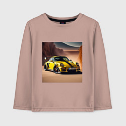 Лонгслив хлопковый детский Porsche 911, цвет: пыльно-розовый