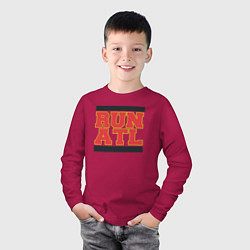 Лонгслив хлопковый детский Run Atlanta Hawks, цвет: маджента — фото 2