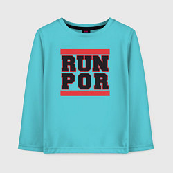 Лонгслив хлопковый детский Run Portland Trail Blazers, цвет: бирюзовый
