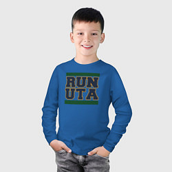 Лонгслив хлопковый детский Run Utah Jazz, цвет: синий — фото 2