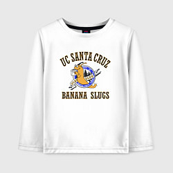 Лонгслив хлопковый детский Банановые слизни, цвет: белый