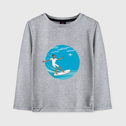 Детский лонгслив Серфинг на море