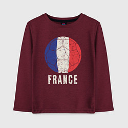 Лонгслив хлопковый детский Футбол Франции, цвет: меланж-бордовый