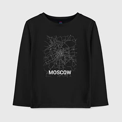 Лонгслив хлопковый детский Moscow map, цвет: черный