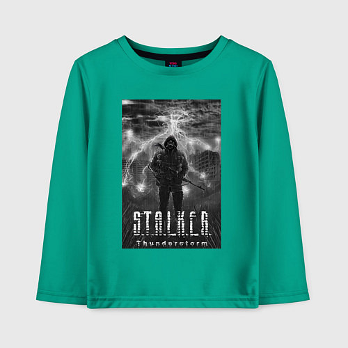 Детский лонгслив Stalker thunderstorm / Зеленый – фото 1