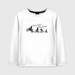 Лонгслив хлопковый детский One life one love, цвет: белый