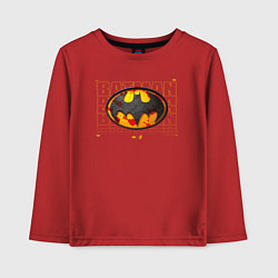 Лонгслив хлопковый детский Batman logo 2023, цвет: красный