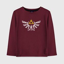 Лонгслив хлопковый детский The Legend of Zelda - znak, цвет: меланж-бордовый