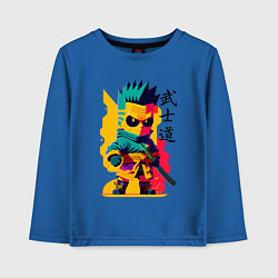 Лонгслив хлопковый детский Bart Simpson - samurai - bushido, цвет: синий