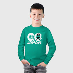 Лонгслив хлопковый детский Go Japan - motto, цвет: зеленый — фото 2