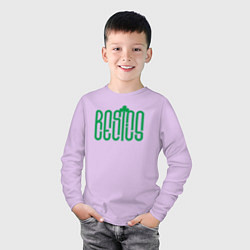 Лонгслив хлопковый детский Boston NBA, цвет: лаванда — фото 2