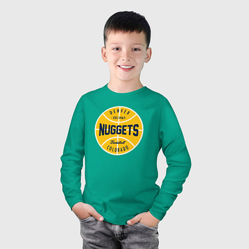 Детский лонгслив Denver Nuggets 1967 / Зеленый – фото 3