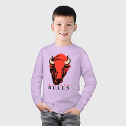 Лонгслив хлопковый детский Chicago bull, цвет: лаванда — фото 2