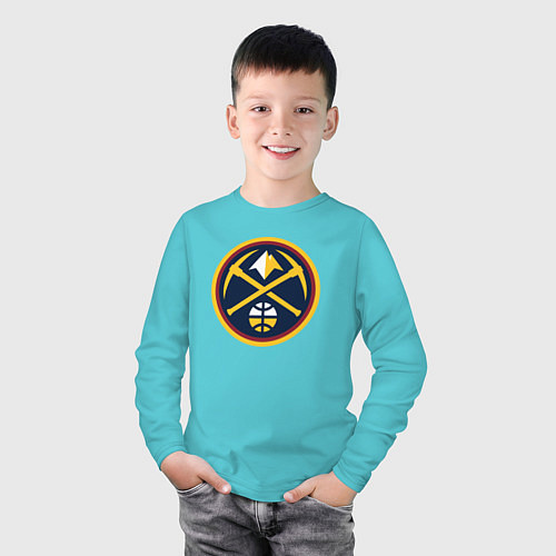 Детский лонгслив Denver Nuggets logo / Бирюзовый – фото 3