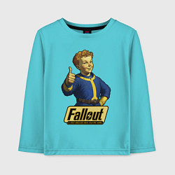 Лонгслив хлопковый детский Real vault boy, цвет: бирюзовый