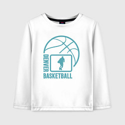 Лонгслив хлопковый детский Denver basket, цвет: белый