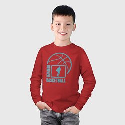Лонгслив хлопковый детский Denver basket, цвет: красный — фото 2