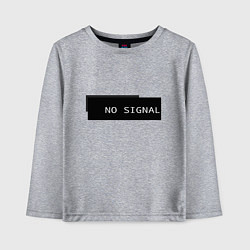 Лонгслив хлопковый детский Нет сигнала на черном фоне, цвет: меланж