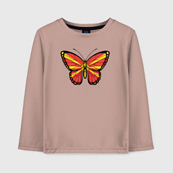 Лонгслив хлопковый детский Бабочка Северная Македония, цвет: пыльно-розовый