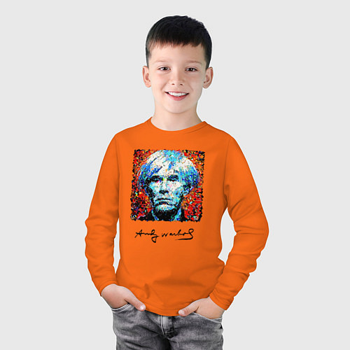 Детский лонгслив Andy Warhol - celebrity / Оранжевый – фото 3