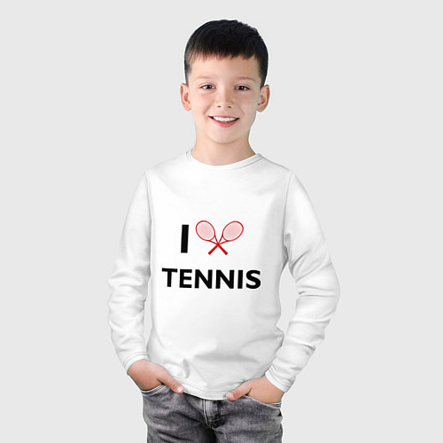 Детский лонгслив I Love Tennis / Белый – фото 3