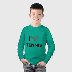 Лонгслив хлопковый детский I Love Tennis, цвет: зеленый — фото 2