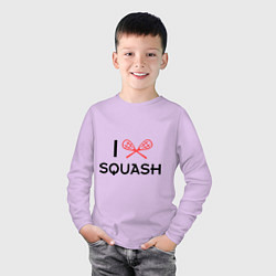 Лонгслив хлопковый детский I Love Squash, цвет: лаванда — фото 2