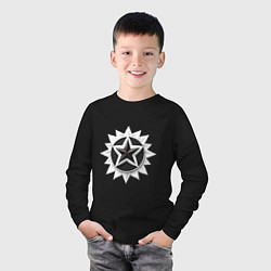 Лонгслив хлопковый детский Звезда солнце, цвет: черный — фото 2