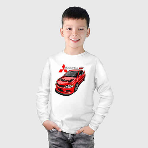 Детский лонгслив Lancer Evolution 8 / Белый – фото 3