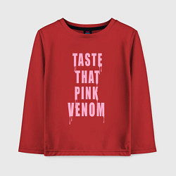 Лонгслив хлопковый детский Tasty that pink venom - blackpink, цвет: красный