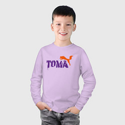 Лонгслив хлопковый детский Тома и лиса, цвет: лаванда — фото 2