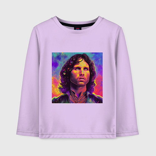 Детский лонгслив Jim Morrison Strange colors Art / Лаванда – фото 1