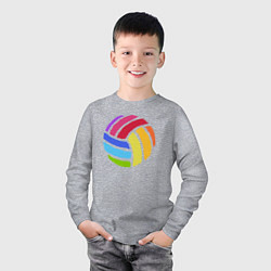 Лонгслив хлопковый детский Rainbow volleyball, цвет: меланж — фото 2