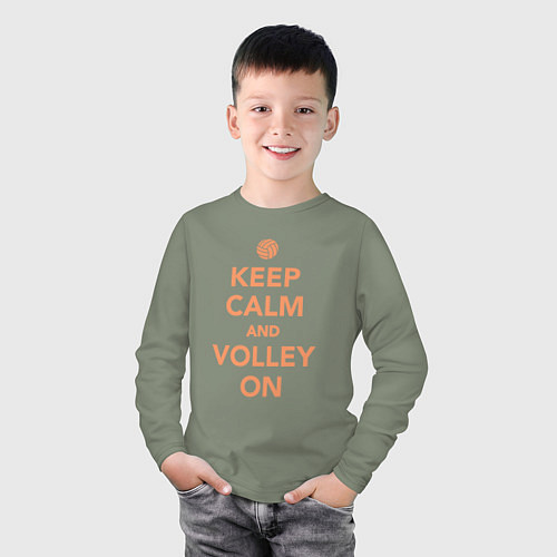 Детский лонгслив Keep calm and volley on / Авокадо – фото 3