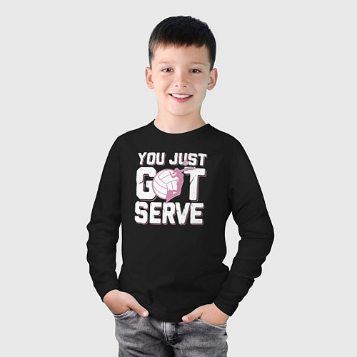 Детский лонгслив Just got serve / Черный – фото 3