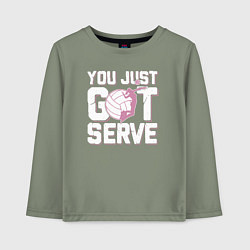 Лонгслив хлопковый детский Just got serve, цвет: авокадо