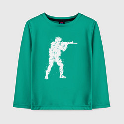 Лонгслив хлопковый детский Soldier counter strike, цвет: зеленый