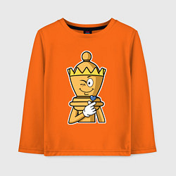 Лонгслив хлопковый детский Шахматный ферзь InChess, цвет: оранжевый