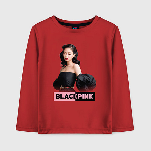 Детский лонгслив Дженни блэкпинк / Красный – фото 1