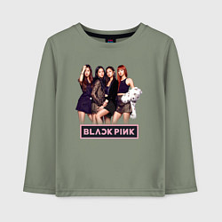 Лонгслив хлопковый детский Rose Blackpink kpop, цвет: авокадо