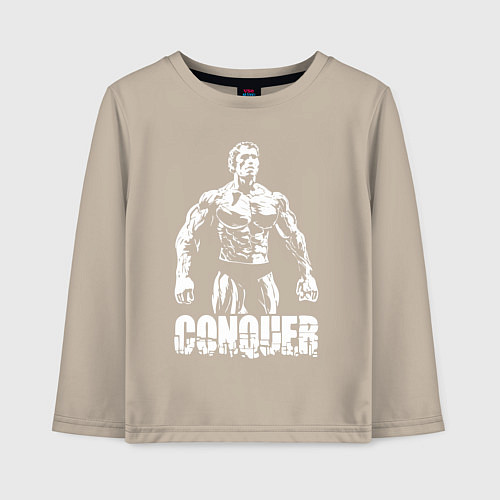 Детский лонгслив Arnold conquer / Миндальный – фото 1