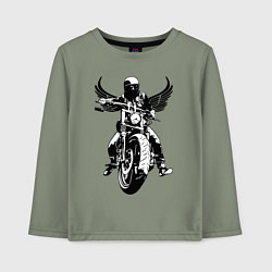 Лонгслив хлопковый детский Biker wings, цвет: авокадо