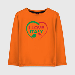 Лонгслив хлопковый детский I love Italy, цвет: оранжевый