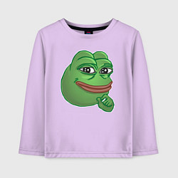 Лонгслив хлопковый детский Лягушонок Пепе не доволен тобой, цвет: лаванда