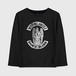 Лонгслив хлопковый детский Плачущие ангелы, цвет: черный
