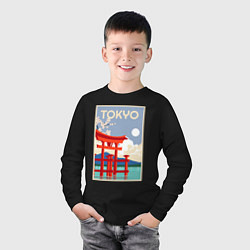 Лонгслив хлопковый детский Tokyo - japan, цвет: черный — фото 2