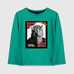 Лонгслив хлопковый детский Rap god, цвет: зеленый