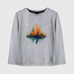 Лонгслив хлопковый детский Геометрический лес, цвет: меланж