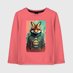 Лонгслив хлопковый детский Dude fox - urban style, цвет: коралловый